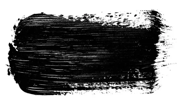 Μαύρο Χρώμα Εγκεφαλικό Επεισόδιο Βούρτσα Τριχών Swatch Απομονώνονται Λευκό Φόντο — Φωτογραφία Αρχείου