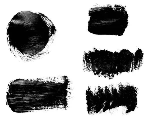Swatch Μαύρο Μουτζουρωμένο Ακρυλικό Χρώμα Απομονώνονται Λευκό Φόντο Κοντά Ορισμός — Φωτογραφία Αρχείου