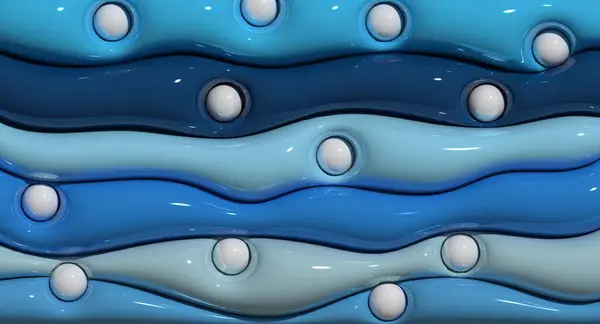 Blauwe Zachte Opblaasbare Glanzende Lijnen Met Witte Stippen Weergave Illustratie — Stockfoto