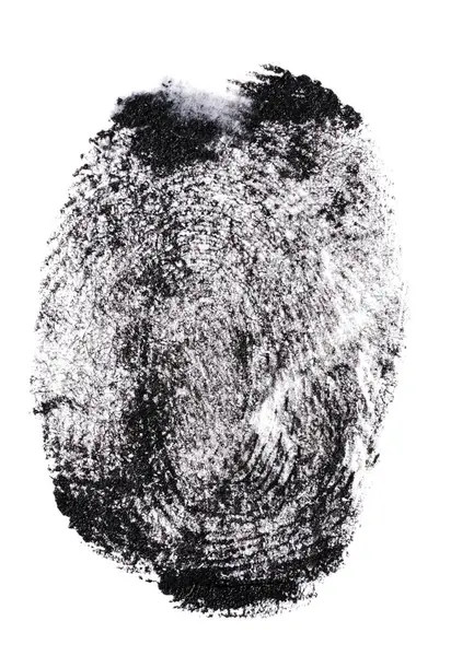 Beyaz Arkaplanda Siyah Parmak Izi — Stok fotoğraf