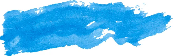 Pincelada Pincel Acuarela Pintura Azul Sobre Fondo Blanco Aislado — Vector de stock