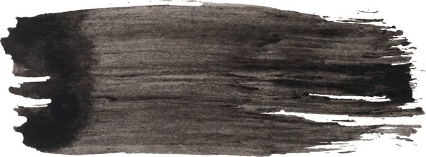 Акварель Мазок Черной Краски Белом Изолированном Фоне — стоковый вектор