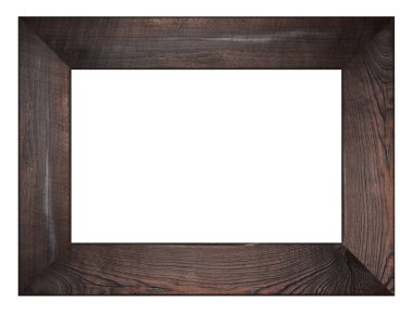Arkaplanda izole edilmiş resimler ve fotoğraflar için dikdörtgen kahverengi ahşap çerçeve