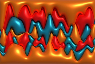 Dalgalı şekilli soyut arkaplan, 3 boyutlu resimleme