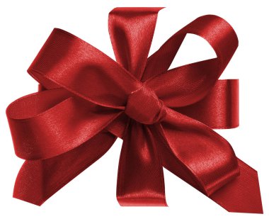 Kutunun etrafına bağlanmış kırmızı ipek kurdele, tasarım için çerçeve ve boş, üst görünüm