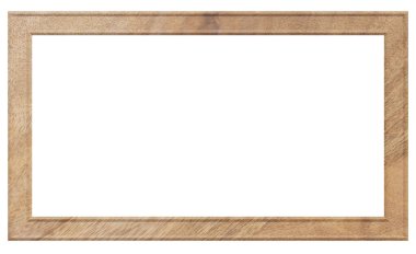 İzole edilmiş arkaplanda dikdörtgen kahverengi ahşap çerçeve
