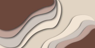 Bir katman üzerinde gölgesi olan çeşitli şekillerden oluşan bej-kahverengi arkaplan