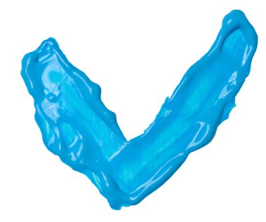 İzole edilmiş arkaplanda mavi yağlı boya izi var.