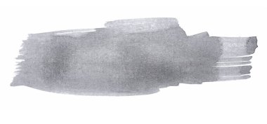 Beyaz izole bir zemin üzerinde siyah boya suluboya fırça darbesi