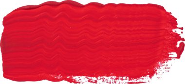 Kırmızı boyalı suluboya fırça darbesi, beyaz izole arkaplanda