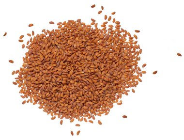 İzole edilmiş arkaplanda kahverengi su teresi tohumları, üst görünüm