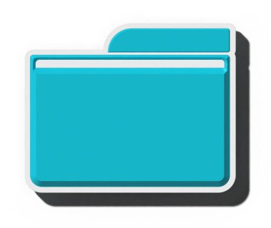 İzole edilmiş arka planı olan mavi klasör. 3B resimleme