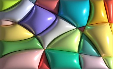 Şişirilmiş figürlerle soyut arkaplan, 3 boyutlu resimleme