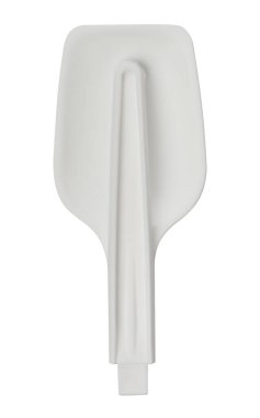 İzole edilmiş arkaplanda beyaz plastik kaşık