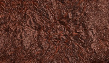 Buruşuk kahverengi folyo dokusu, tam çerçeve