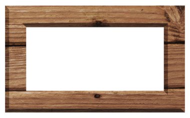 Boş duvar asılı kare ahşap resim ve fotoğraf çerçevesi, kopyalama alanı