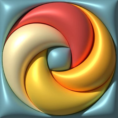 Parlak pürüzsüz yüzeyi olan çarpık detaylarla şekillendir, 3 boyutlu resimleme