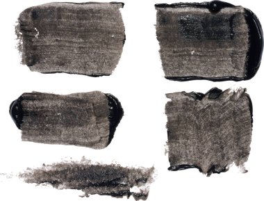 İzole edilmiş arka planda siyah kalın boya fırça darbeleri