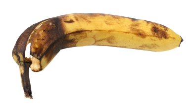 İzole edilmiş arka planda çürük muz, kapat