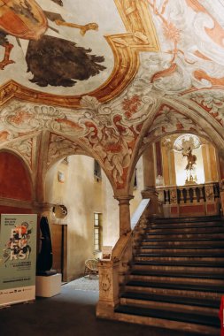 Nice, France - 20.12.2022 : Interiors of Lascaris Palace in old Nice, the most remarkable civilian baroque monument in Nice