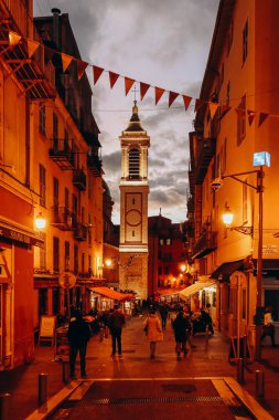 Nice, France - 20.12.2022 : a square in old Nice decorated for Christmas