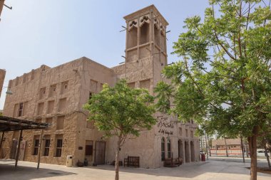 Dubai, United Arab Emirates - 28.04.2022 :  Reconstruction of old houses in Deira, with outdoor air conditioning system, in the old district of Dubai