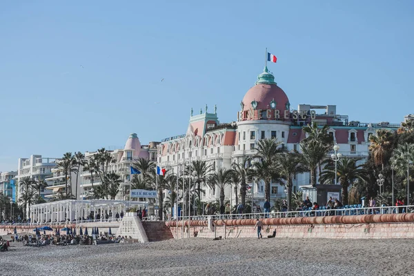 Nice Frankrig 2023 Udsigt Det Berømte Hotel Negresco Promenade Des - Stock-foto