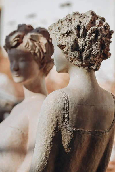 stock image Eze, France - 19.02.2023 : Close-up of sculptures by Jean-Philippe Richard in Eze, on the French Riviera