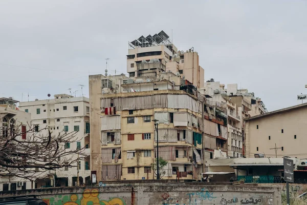 Бейрут Ливан 2023 Старые Аутентичные Фасады Здания Бейруте — стоковое фото