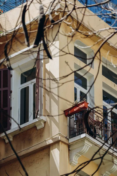 Közelkép Egy Tipikus Homlokzatról Bejrútban Libanonban — Stock Fotó