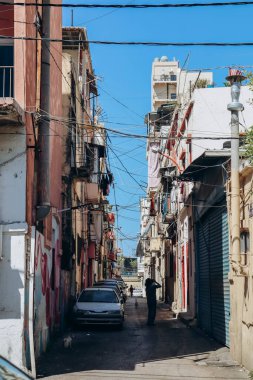 Beyrut, Lübnan - 24.04.2023: Beyrut 'taki Bourj Hammoud mahallesindeki binalar