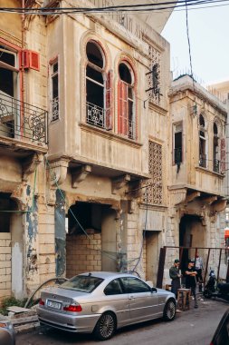 Beyrut, Lübnan - 24.04.2023: Beyrut 'taki Bourj Hammoud mahallesindeki binalar