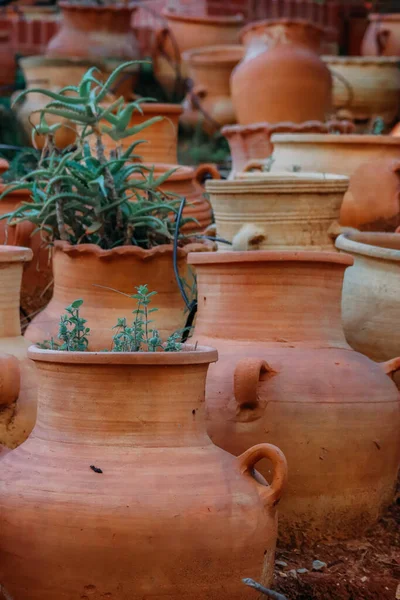 Clay pots at the ruins of the Roman baths in the center of Beirut