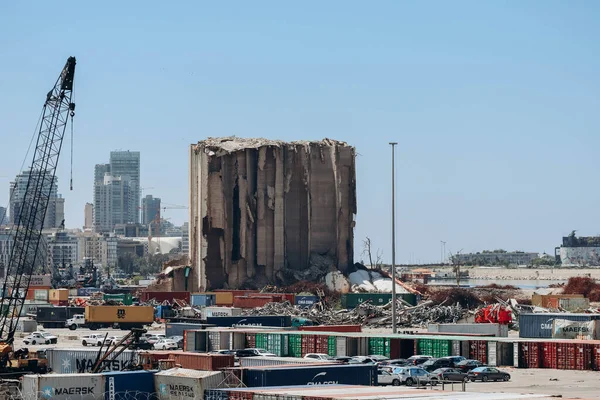 Beiroet Libanon 2023 Gebied Van Enorme Explosie Haven Van Beiroet — Stockfoto