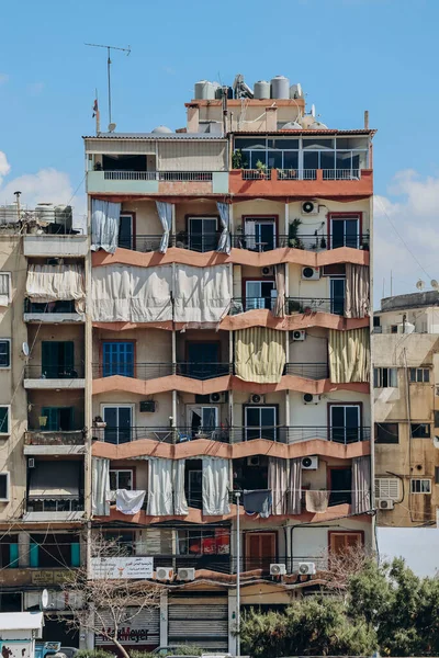 Бейрут Ливан 2023 Фасады Зданий Квартале Бурдж Хаммуд Бейруте — стоковое фото
