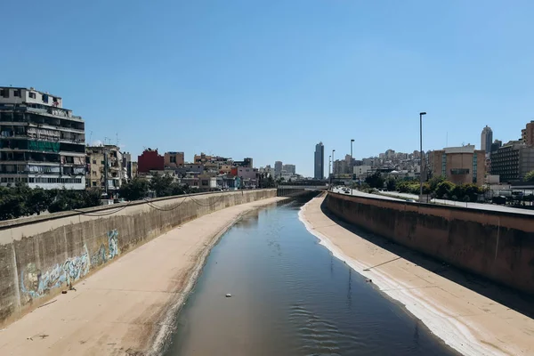 Бейрут Ливан 2023 Река Бейрут Одноименном Городе Впадающем Средиземное Море — стоковое фото