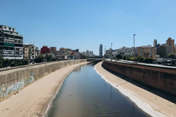 Бейрут Ливан 2023 Река Бейрут Одноименном Городе Впадающем Средиземное Море — стоковое фото