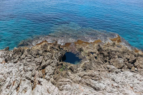Coast Roquebrune Rocky Shore Azure Water — Stock Photo, Image