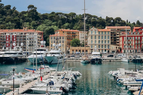 Nice France June 2023 View Port Nice Moored Yachts Boats — Stock Photo, Image