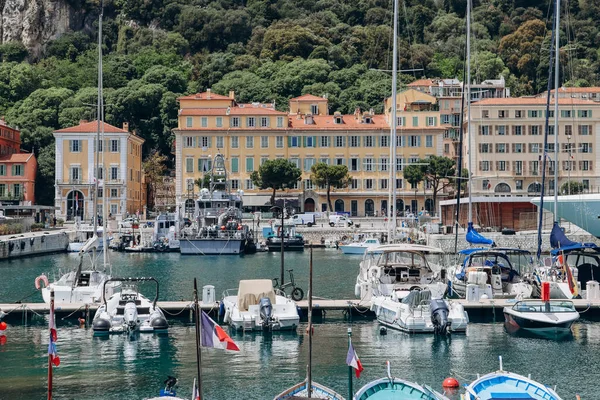 Nice France June 2023 View Port Nice Moored Yachts Boats — Stock Photo, Image