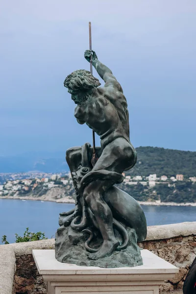 Saint Jean Cap Ferrat Frankrike Juni 2023 Poseidon Staty Vid — Stockfoto