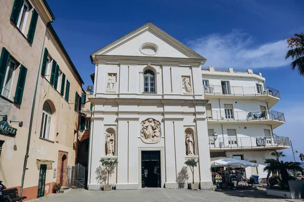 Santo Stefano Mare Włochy Czerwca 2023 Fasada Kościoła Santo Stefano — Zdjęcie stockowe