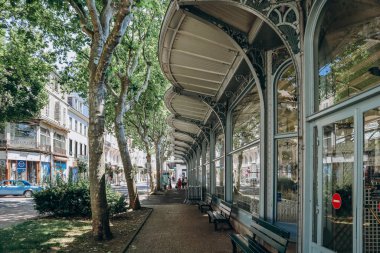 Vichy, Fransa - 19 Haziran 2023: Vichy 'nin Parc des Sources of Vichy' deki meşhur gezinti yerleri