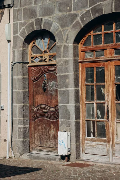 Fragment Der Fassade Eines Alten Gebäudes Zentrum Von Clermont Ferrand — Stockfoto
