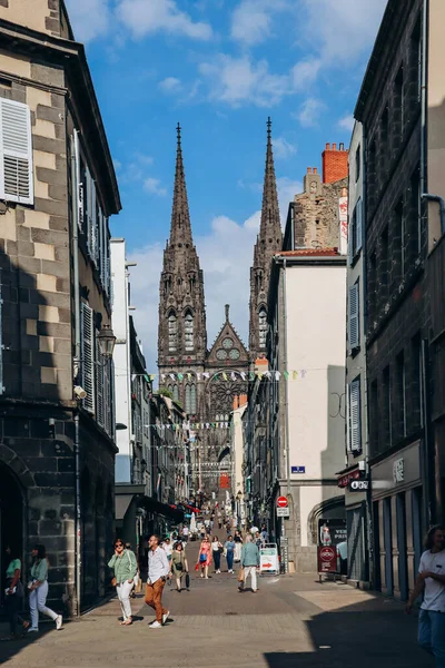 stock image Clermont-Ferrand, France - 21 June 2023 : Beautiful streets in the heart of Clermont Ferrand, near the Cathedral