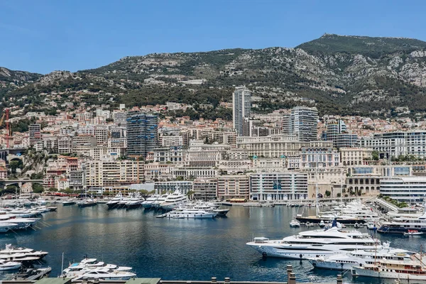 Monako Monako Haziran 2023 Güneşli Bir Günde Herkül Limanı Manzarası — Stok fotoğraf