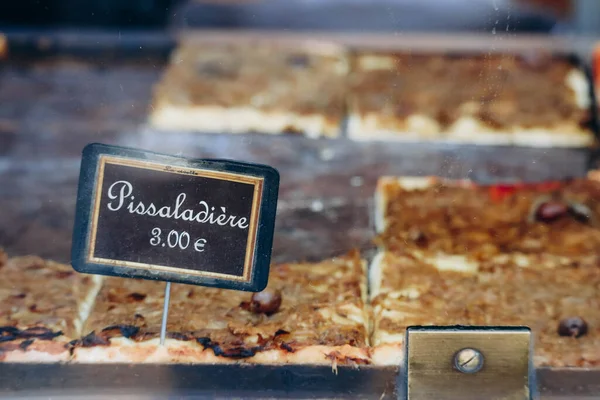 Geleneksel Nissard Yemeği Pissaladiere Yakın Çekimi — Stok fotoğraf