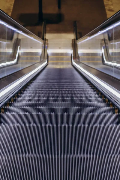 stock image Top down view of the escalator, partially out of focus