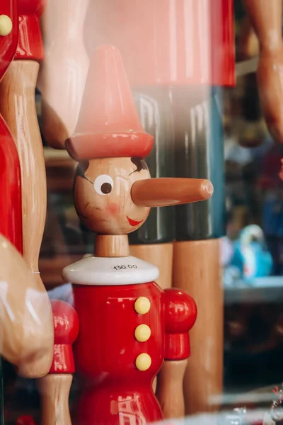 Bellagio Italien August 2023 Der Berühmte Pinocchio Aus Holz Einem — Stockfoto