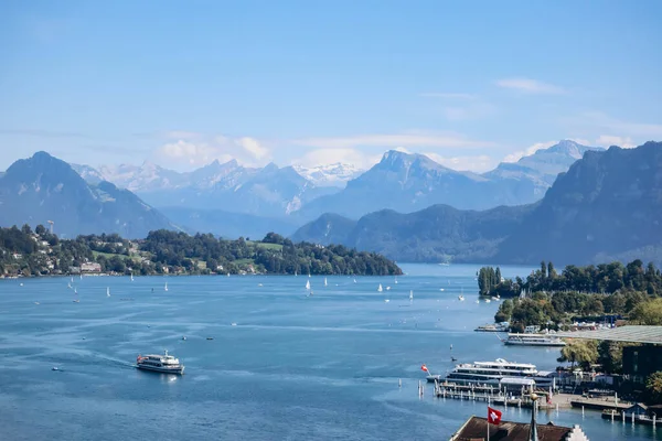 Άποψη Των Οροφών Της Lucerne Της Λίμνης Lucerne Λίμνη Των — Φωτογραφία Αρχείου